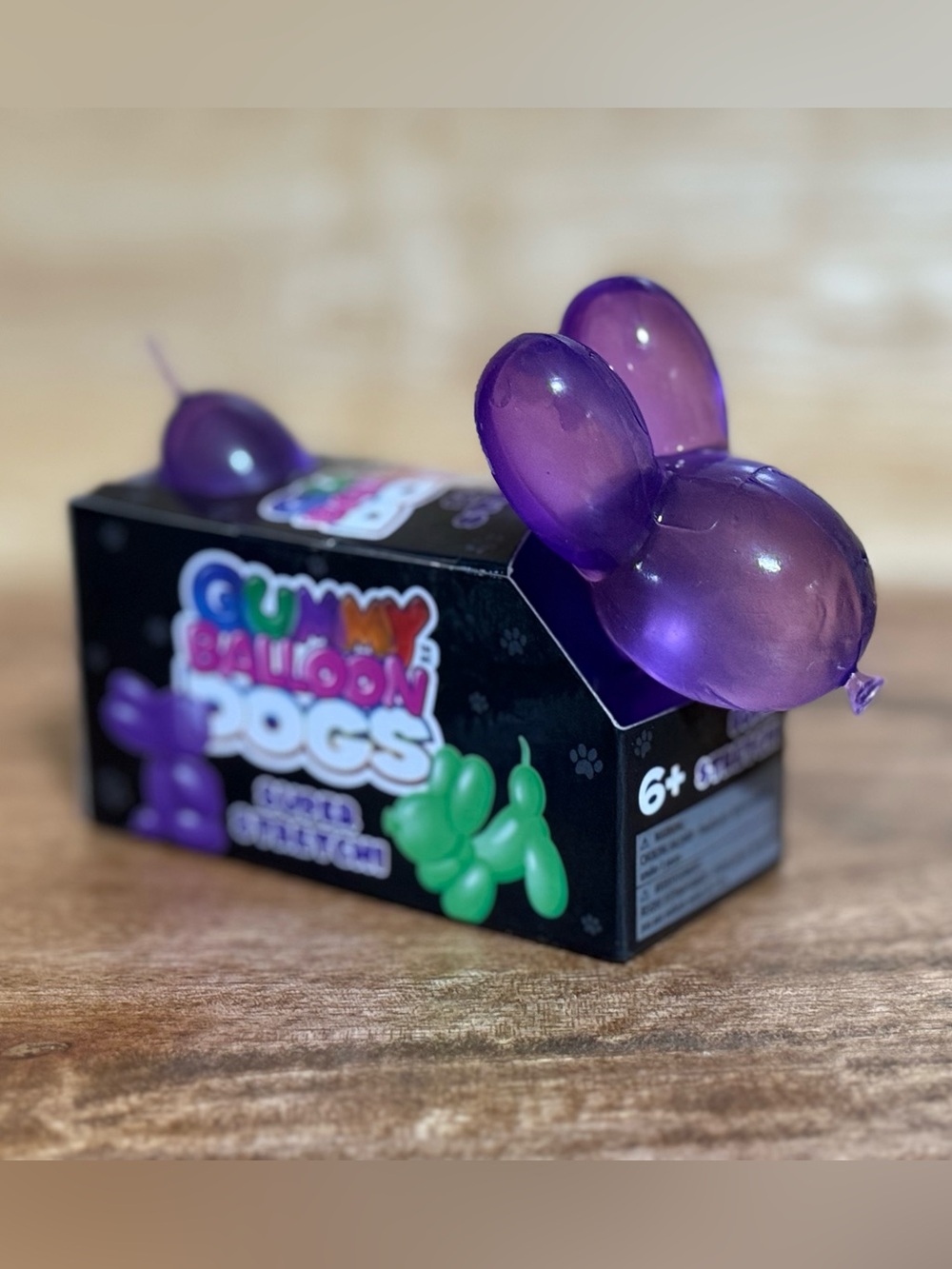 Gummy Balloon Dog Super Stretchy Squish - Purple